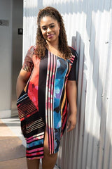 Allande- Asymmetrical Shift Dress - Candace Cort Designs 