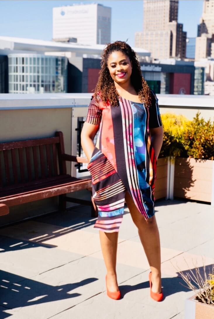 Allande- Asymmetrical Shift Dress - Candace Cort Designs 