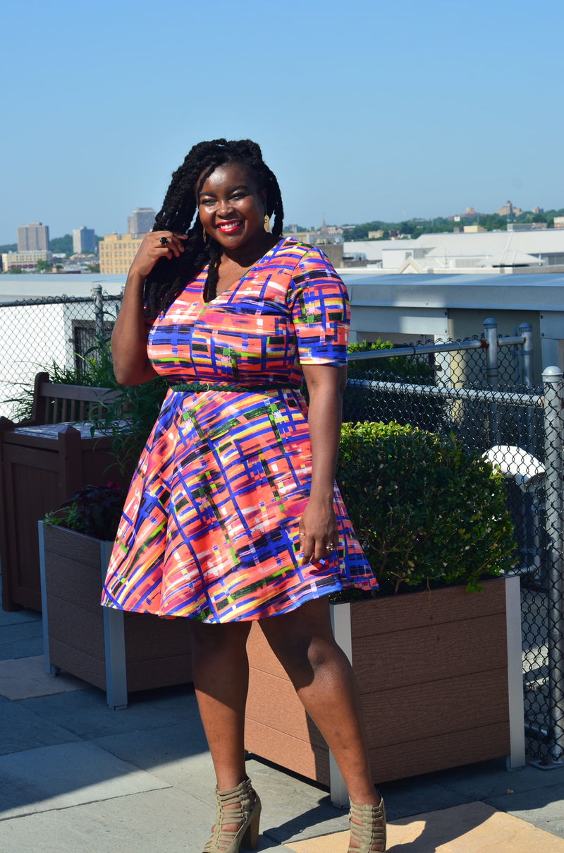 St. Clara (Peach Haze Print) Dress - Dresses
