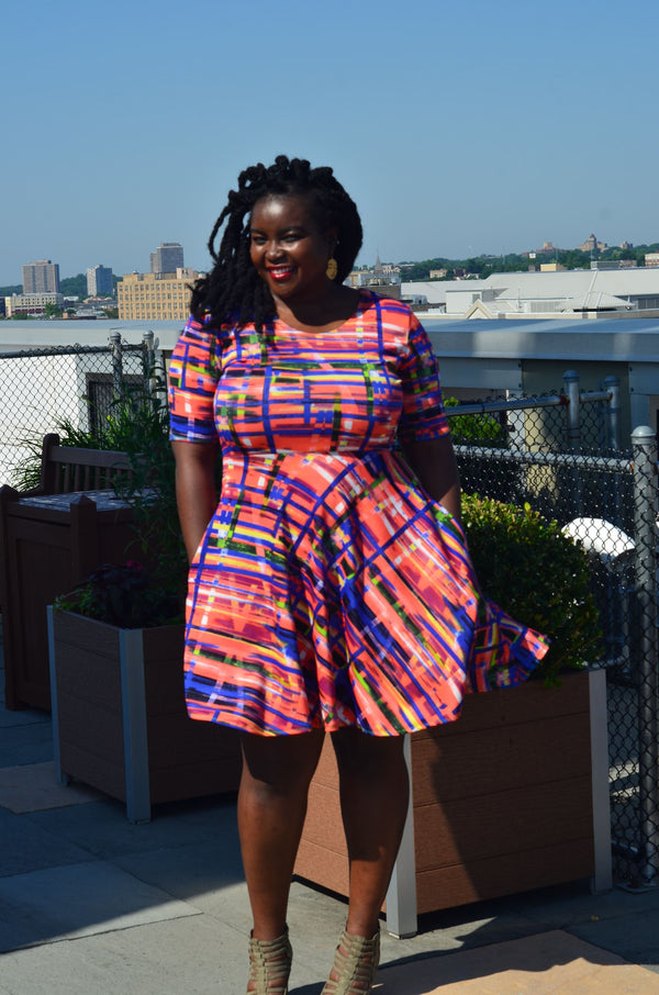 St. Clara (Peach Haze Print) Dress - Dresses